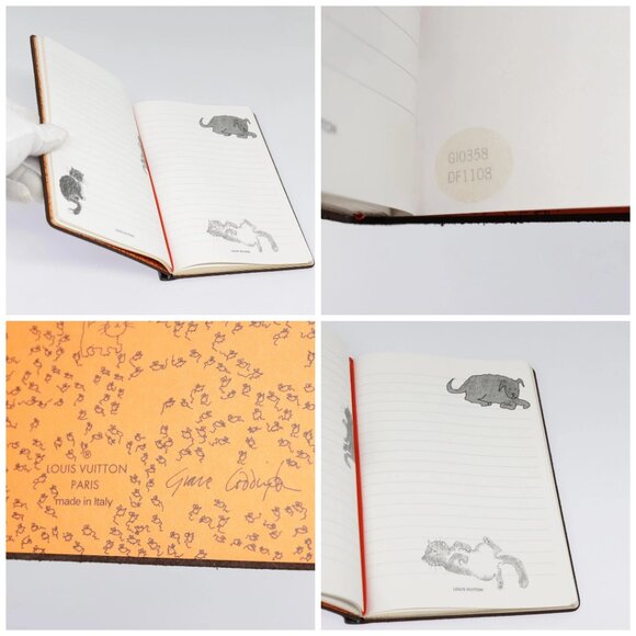 LOUIS VUITTON Catgram Cayenne Clemence Note Cover Orange GI0358 LV Auth 92886 - Picture 16 of 16